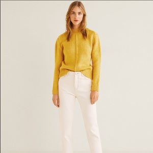 MANGO yellow chunky knit sweater